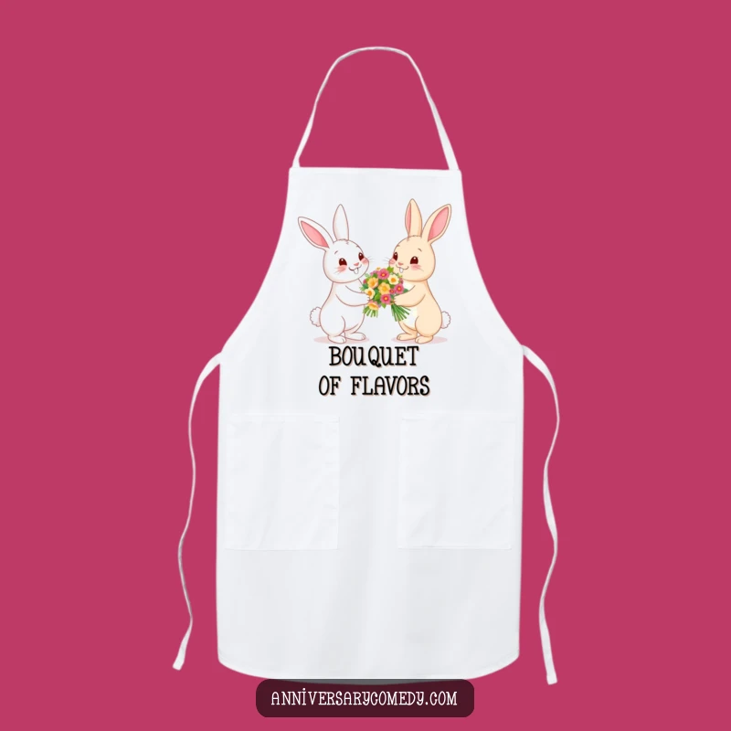 Funny Bunny Flower Apron - Cute Garden Kitchen Gift