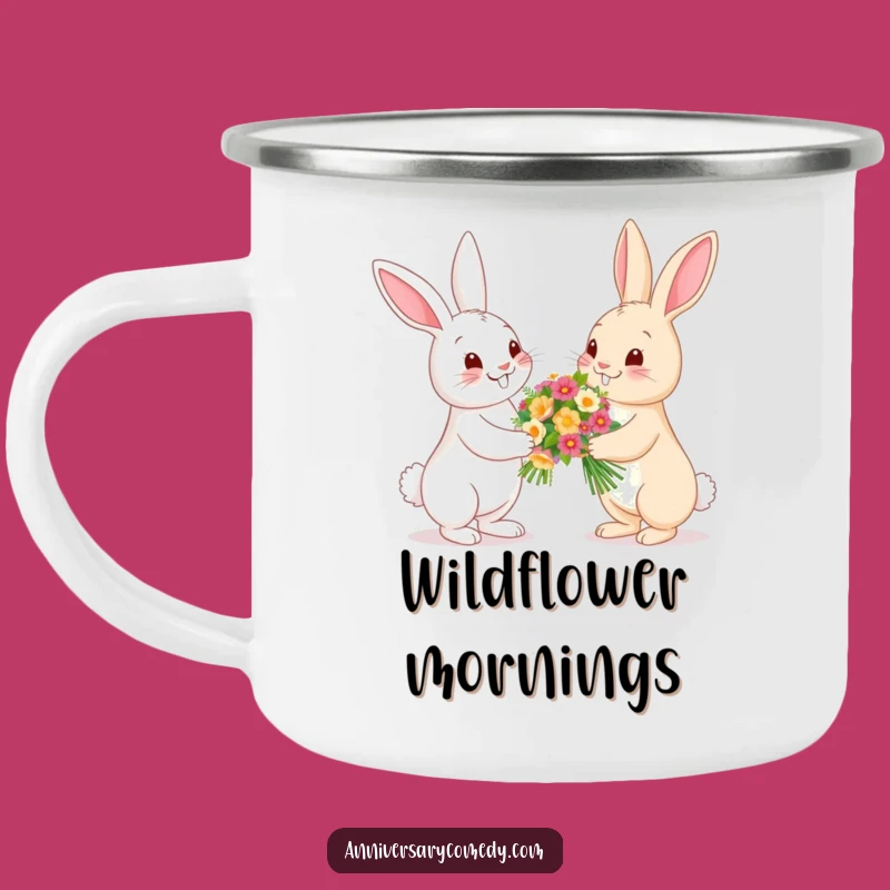 Funny Bunny Flower Camping Mug - Outdoor Garden Gift