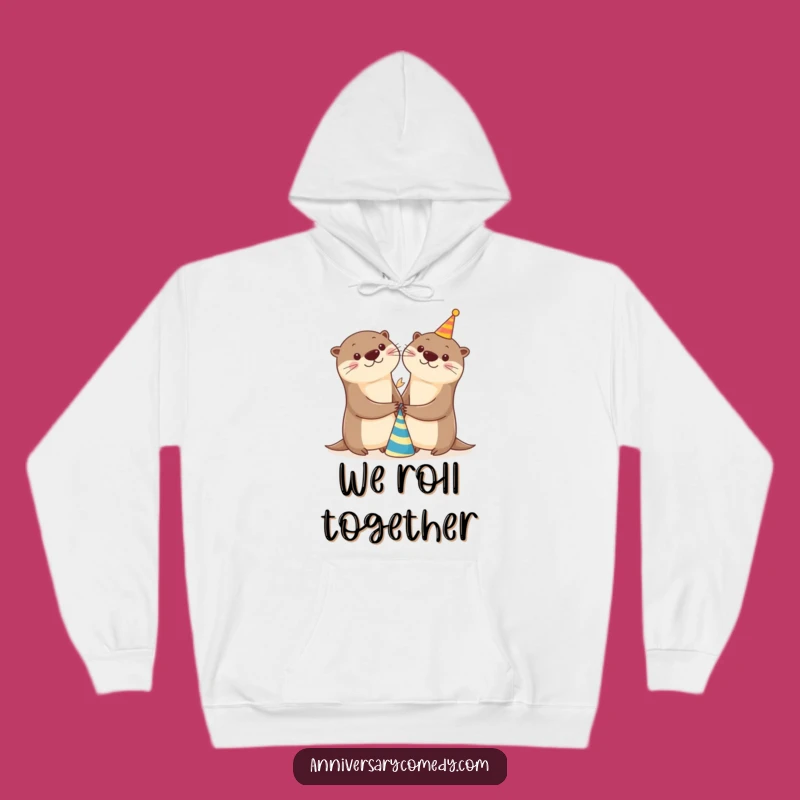 Funny Otter Party Hoodie - Cozy & Cheerful Celebration Wear