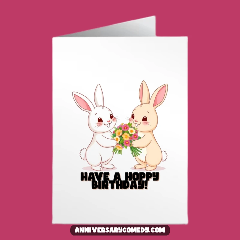 Free Printable Bunny Birthday Card: Happy Flowers for a Special Friend!