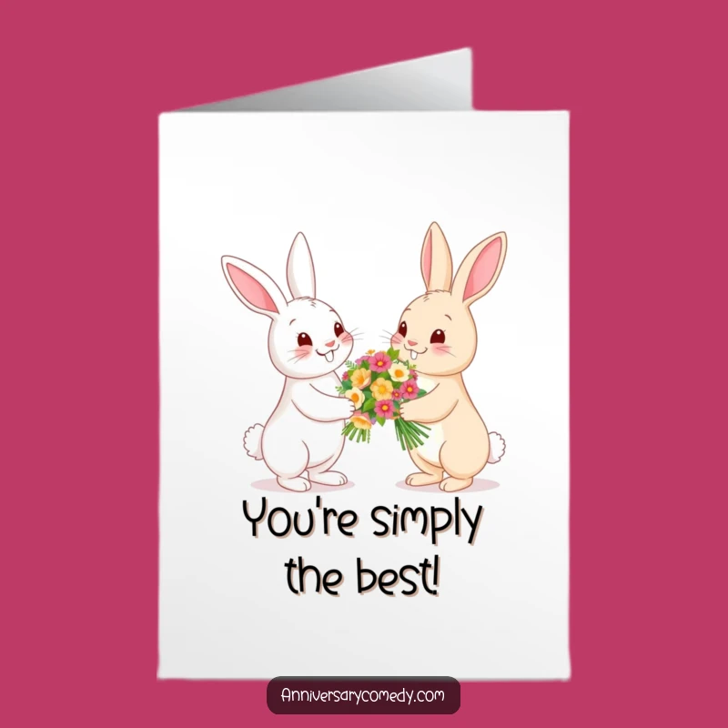 Free Printable Bunny Congrats Card: Flowers for Their Wonderful Achievement!