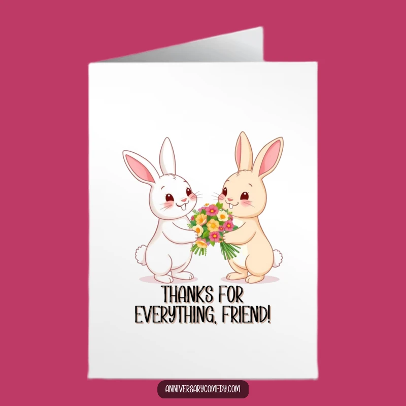 Free Printable Bunny Thank You Card: Flowers to Show Your Gratitude!